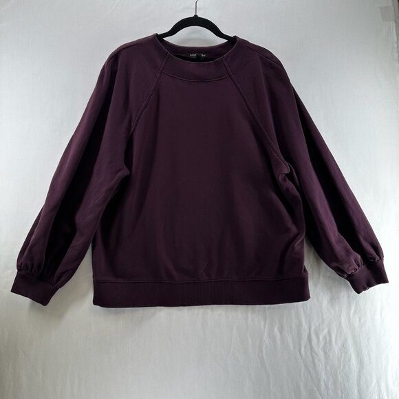 Banana Republic Sweatshirt Mens XL Pullover Crewneck Fleece Raglan Sleeves Plum - Picture 1 of 11